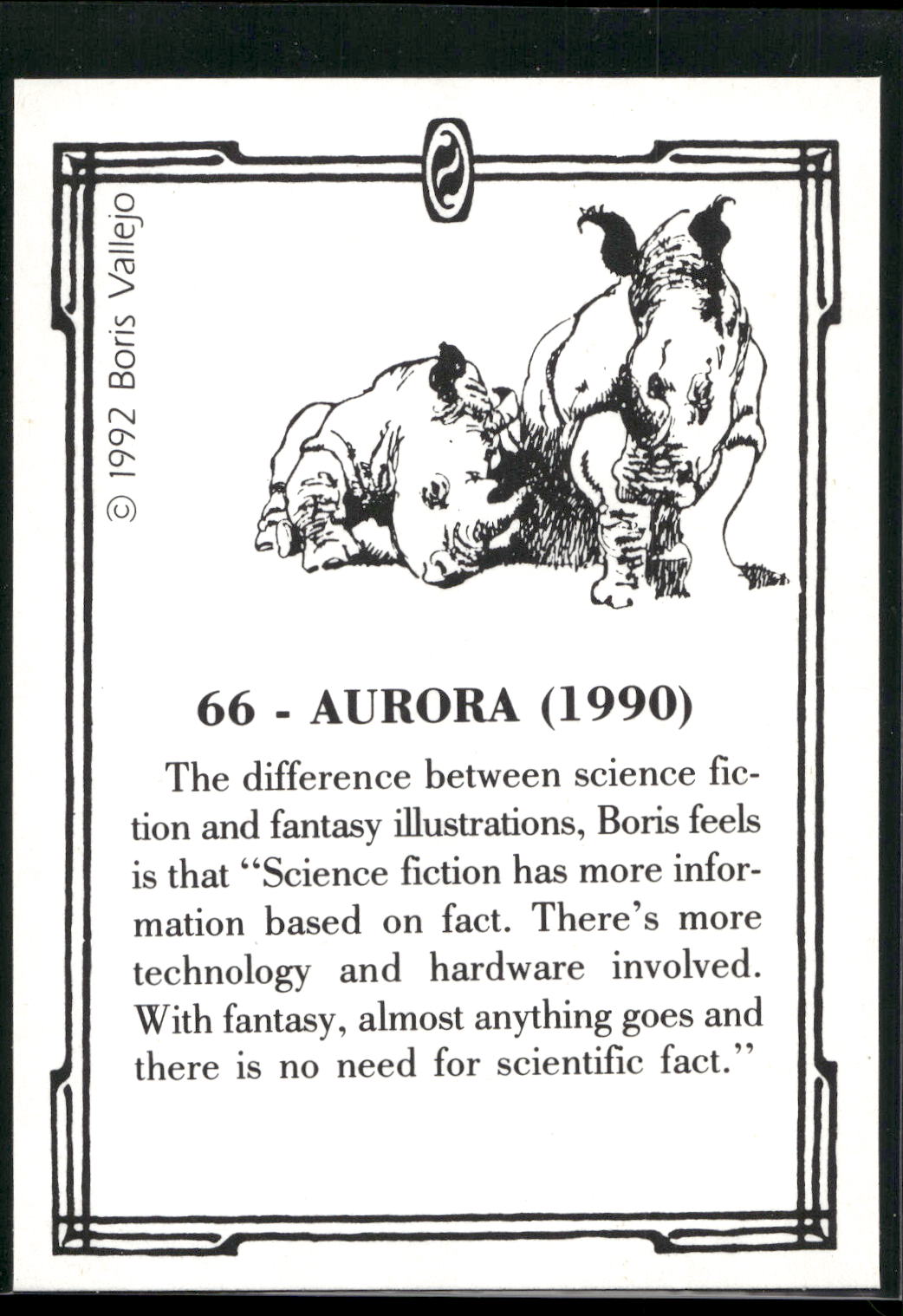1992 Comic Images Boris Series 2: The Fantasy Continues #66 Aurora