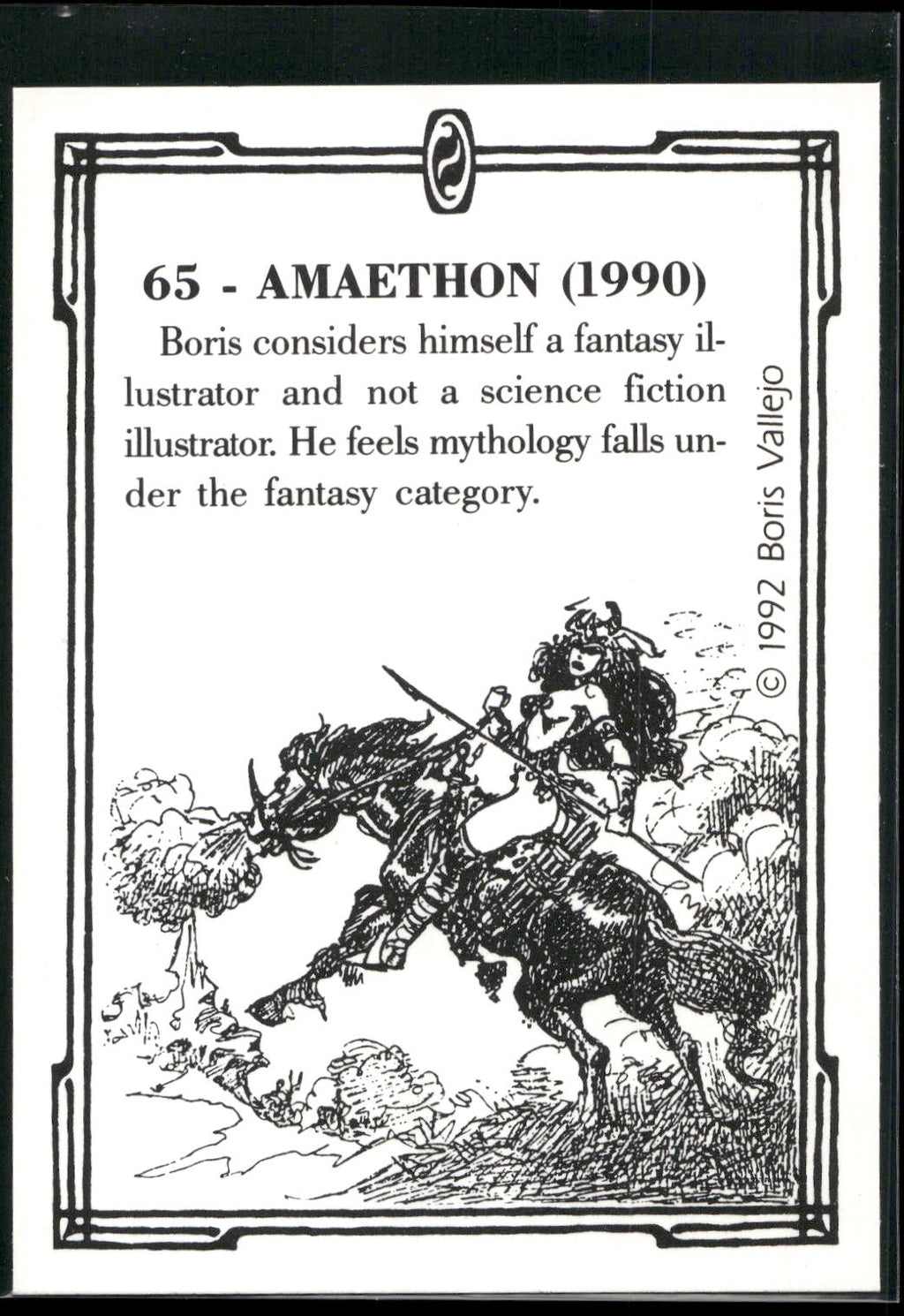 1992 Comic Images Boris Series 2: The Fantasy Continues #65 Amaethon