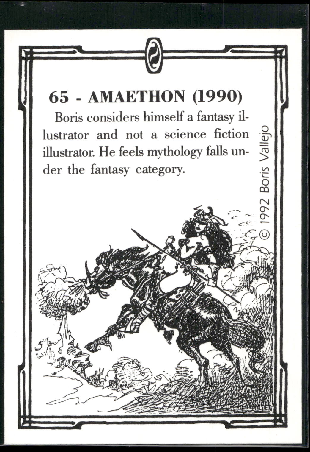 1992 Comic Images Boris Series 2: The Fantasy Continues #65 Amaethon