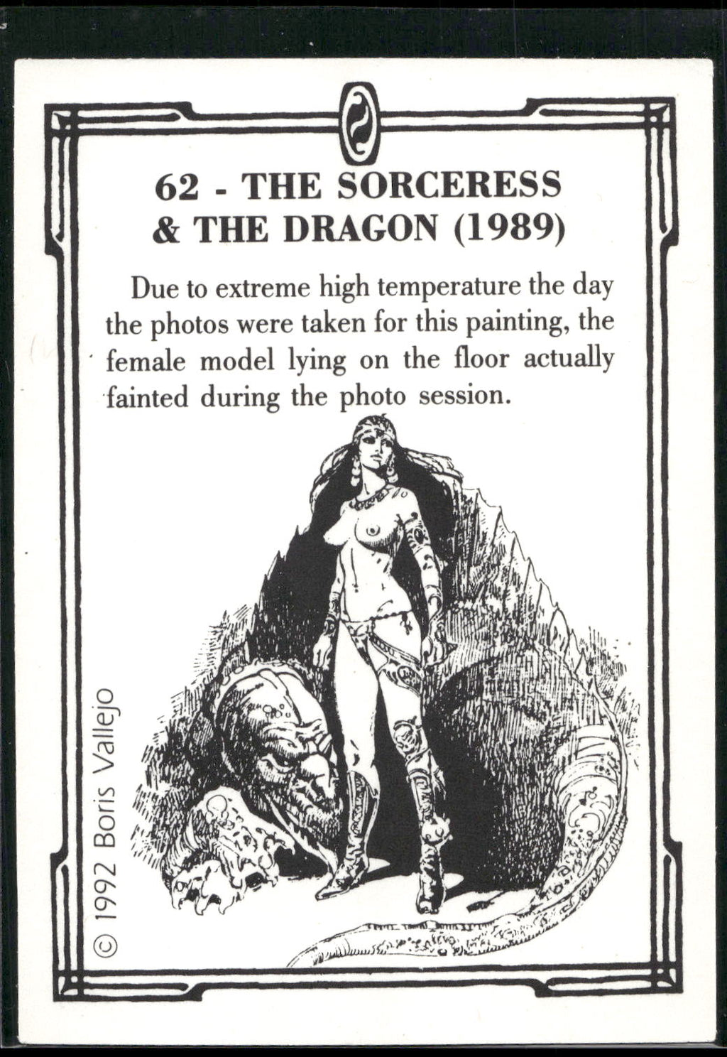 1992 Boris Series 2: The Fantasy Continues #62 Sorceress &amp; the Dragon, The