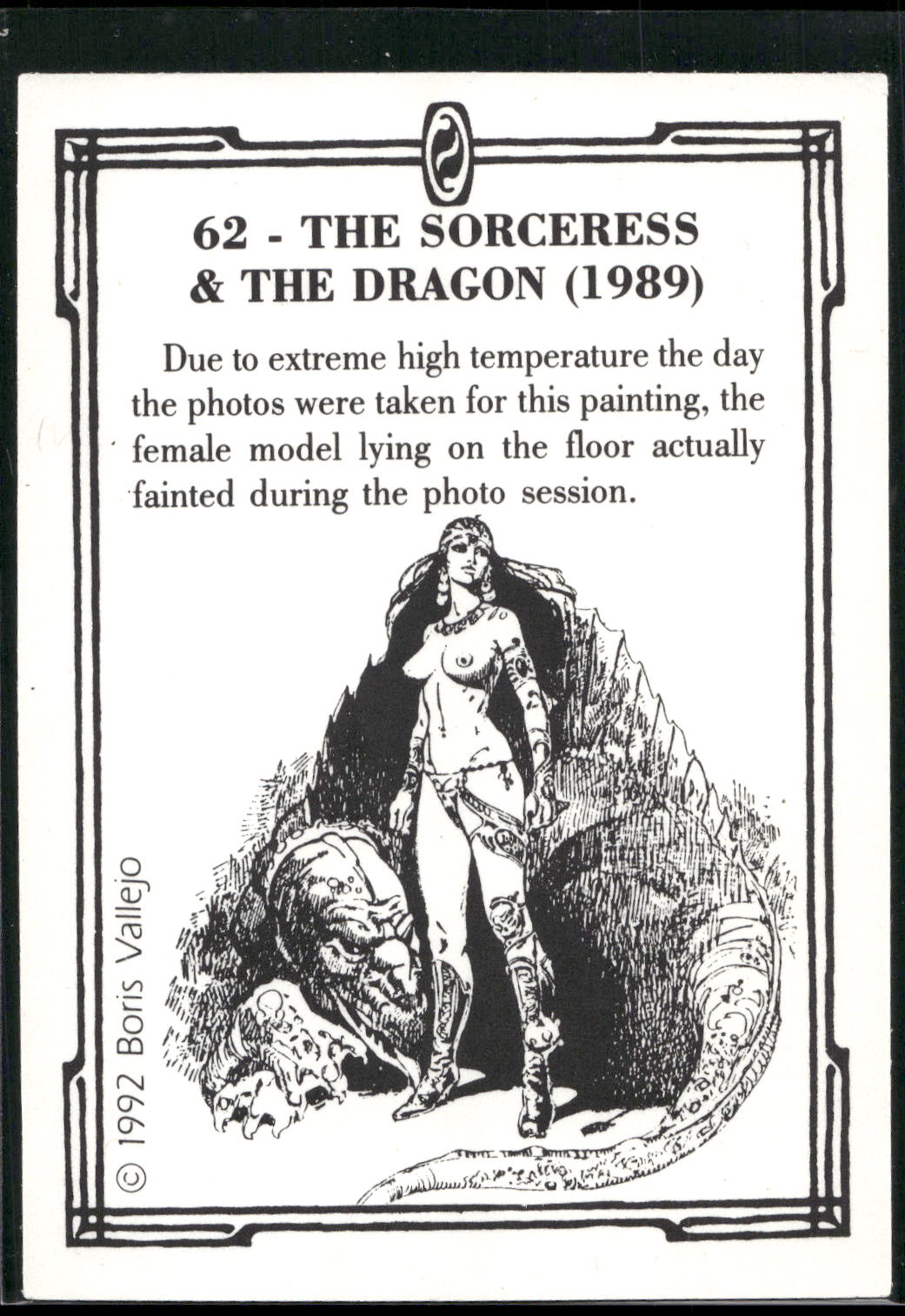 1992 Boris Series 2: The Fantasy Continues #62 Sorceress &amp; the Dragon, The