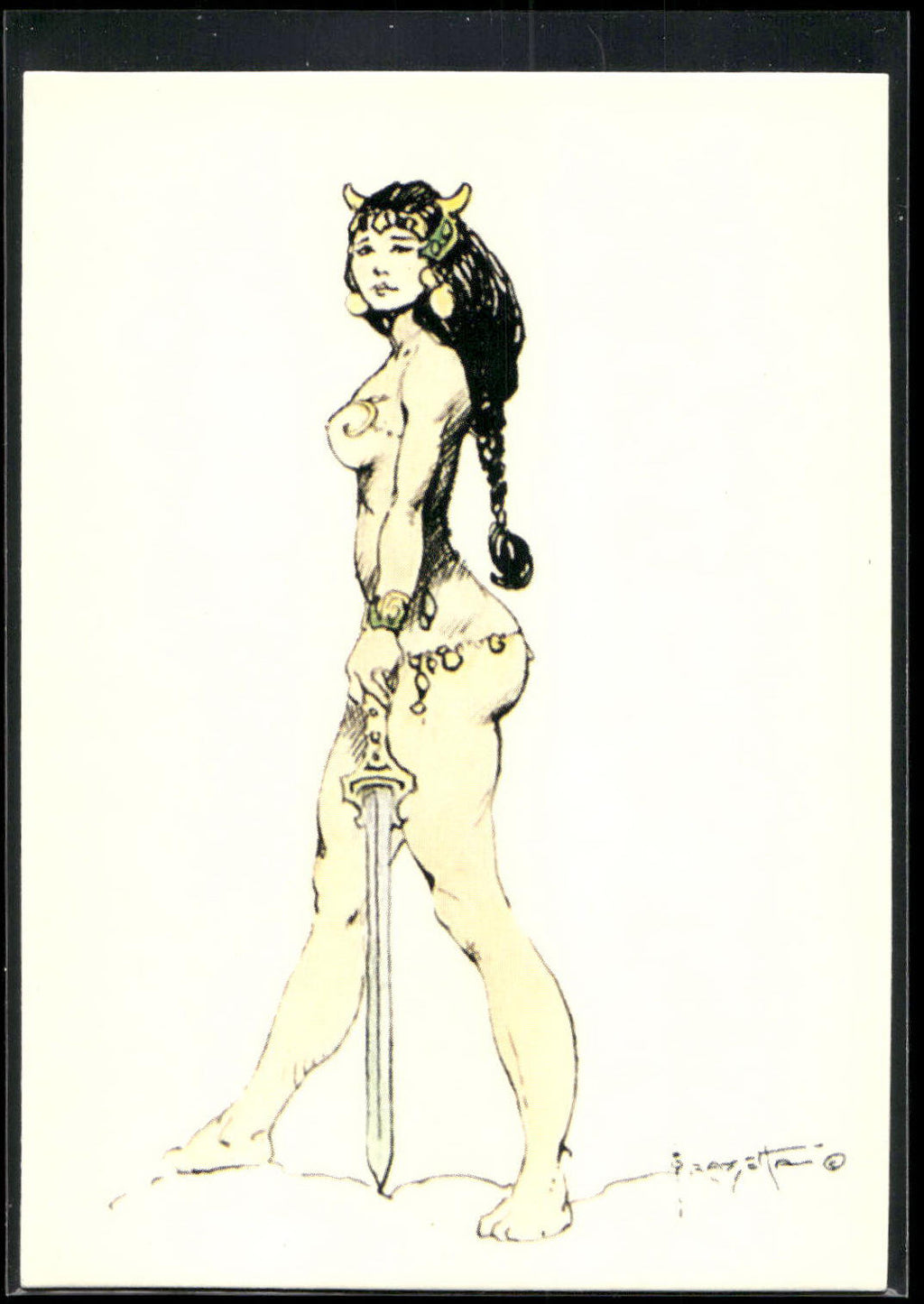 1993 Comic Images Frazetta II The Legend Continues #28 Girl with Sword