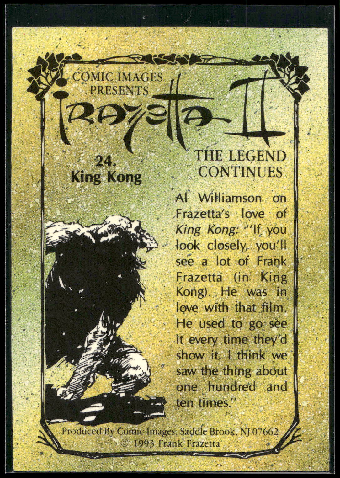 1993 Comic Images Frazetta II The Legend Continues #24 King Kong