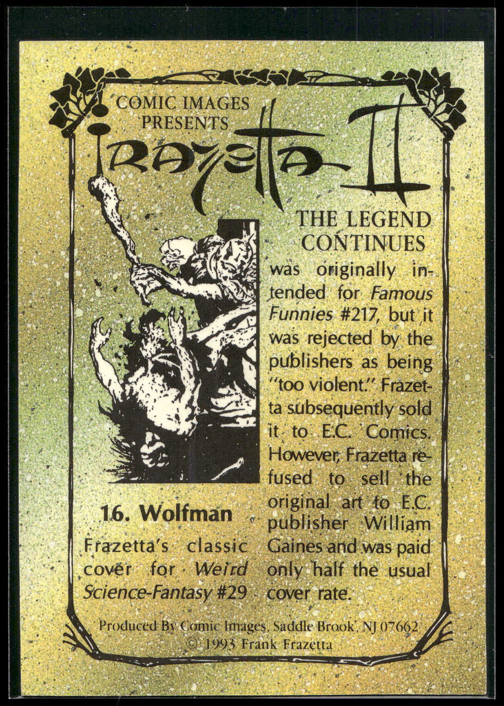 1993 Comic Images Frazetta II The Legend Continues #16 Wolfman
