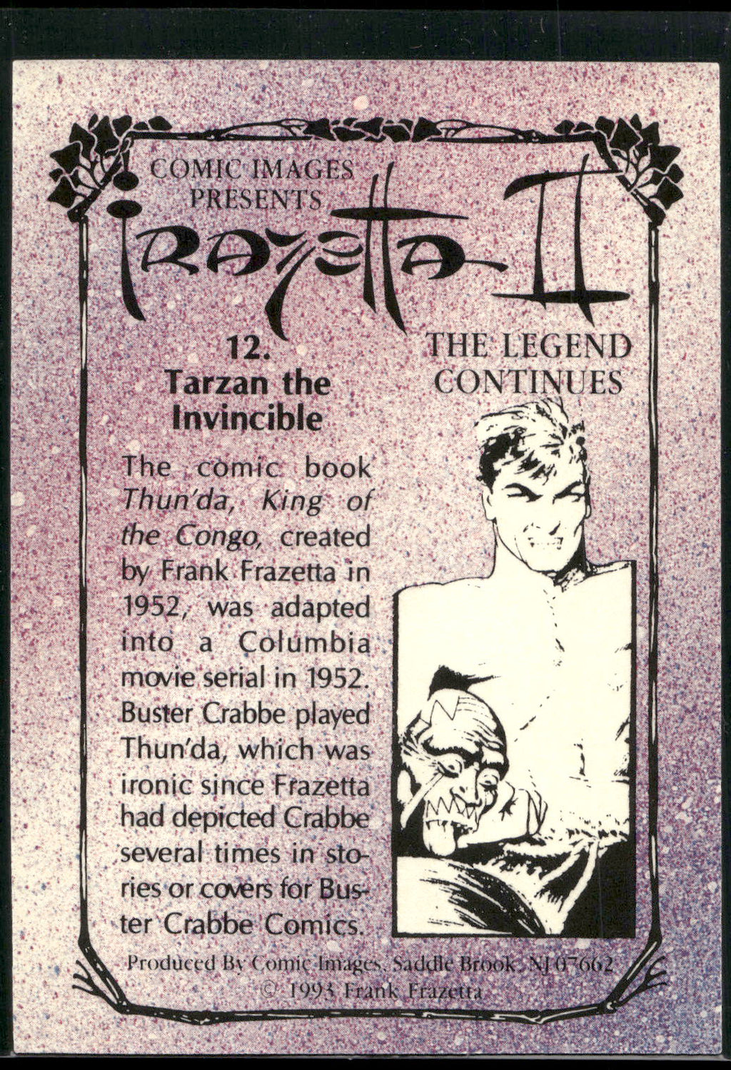 1993 Comic Images Frazetta II The Legend Continues #12 Tarzan the Invincible