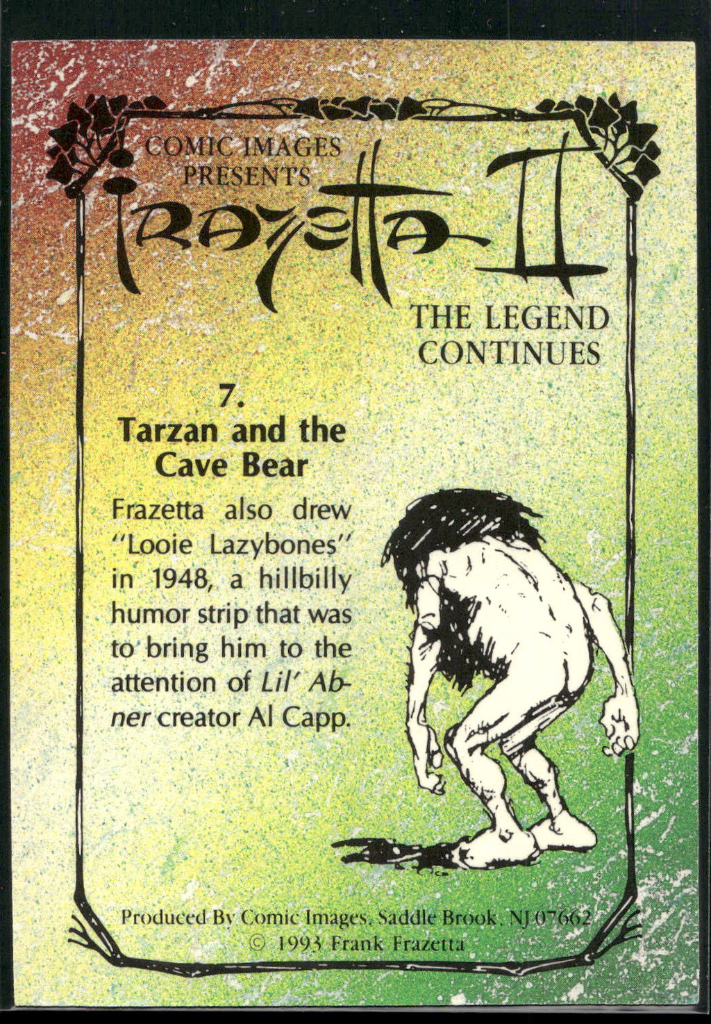 1993 Comic Images Frazetta II The Legend Continues #7 Tarzan and the Cave Bear