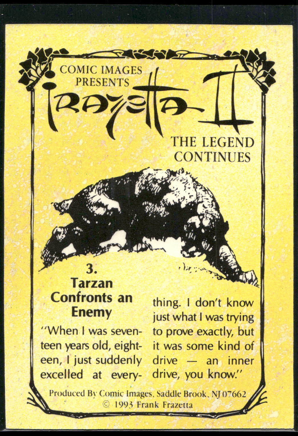 1993 Comic Images Frazetta II The Legend Continues #3 Tarzan Confronts an Enemy