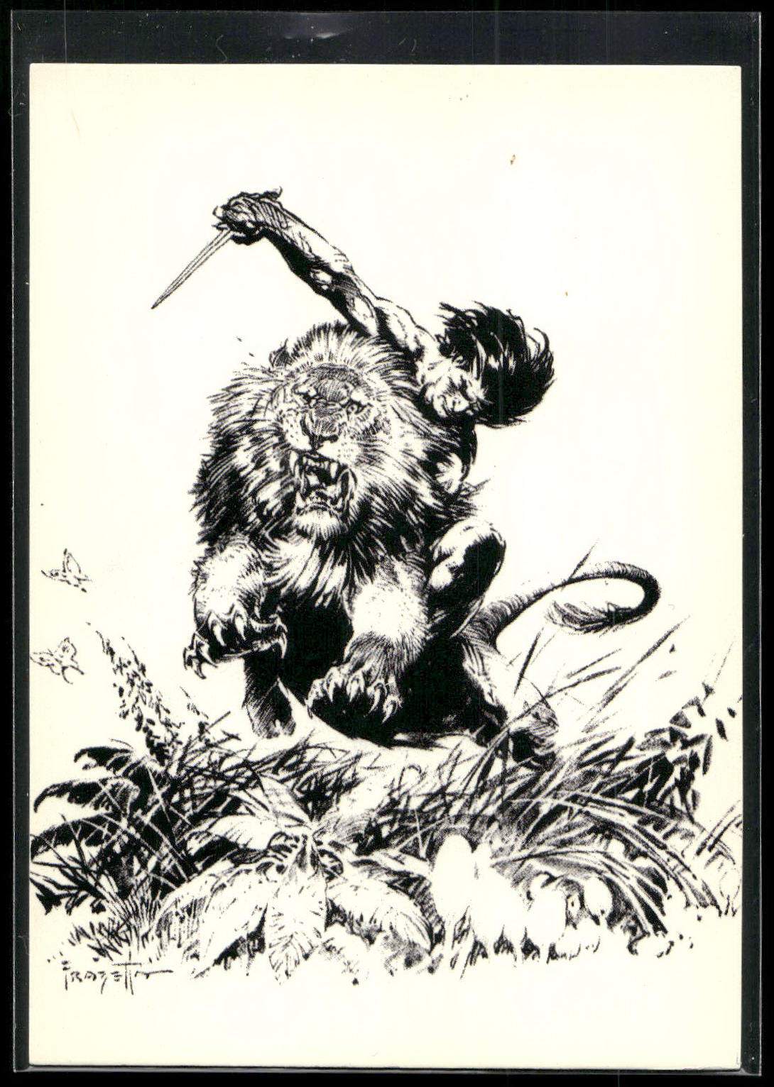 1993 Comic Images Frazetta II The Legend Continues #2 Tarzan Kills Lion