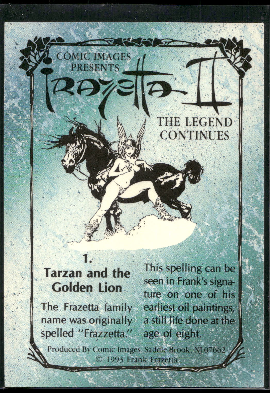 1993 Comic Images Frazetta II The Legend Continues #1 Tarzan and the Golden Lion