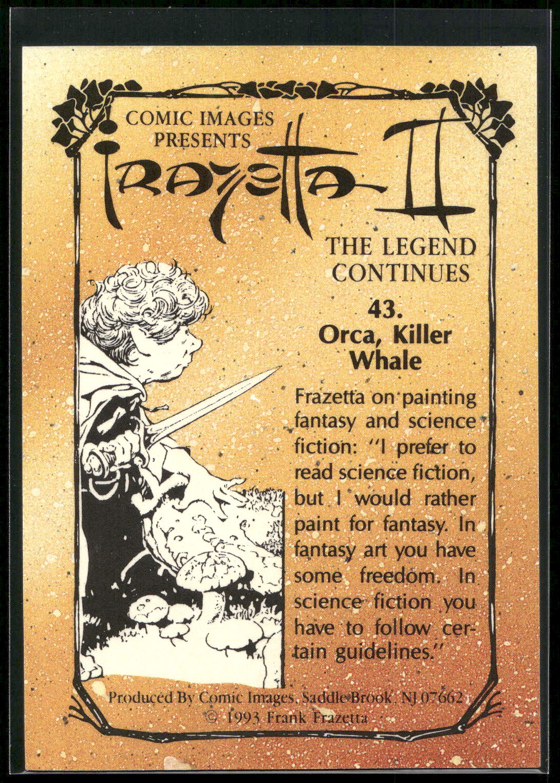 1993 Comic Images Frazetta II The Legend Continues #43 Orca, Killer Whale