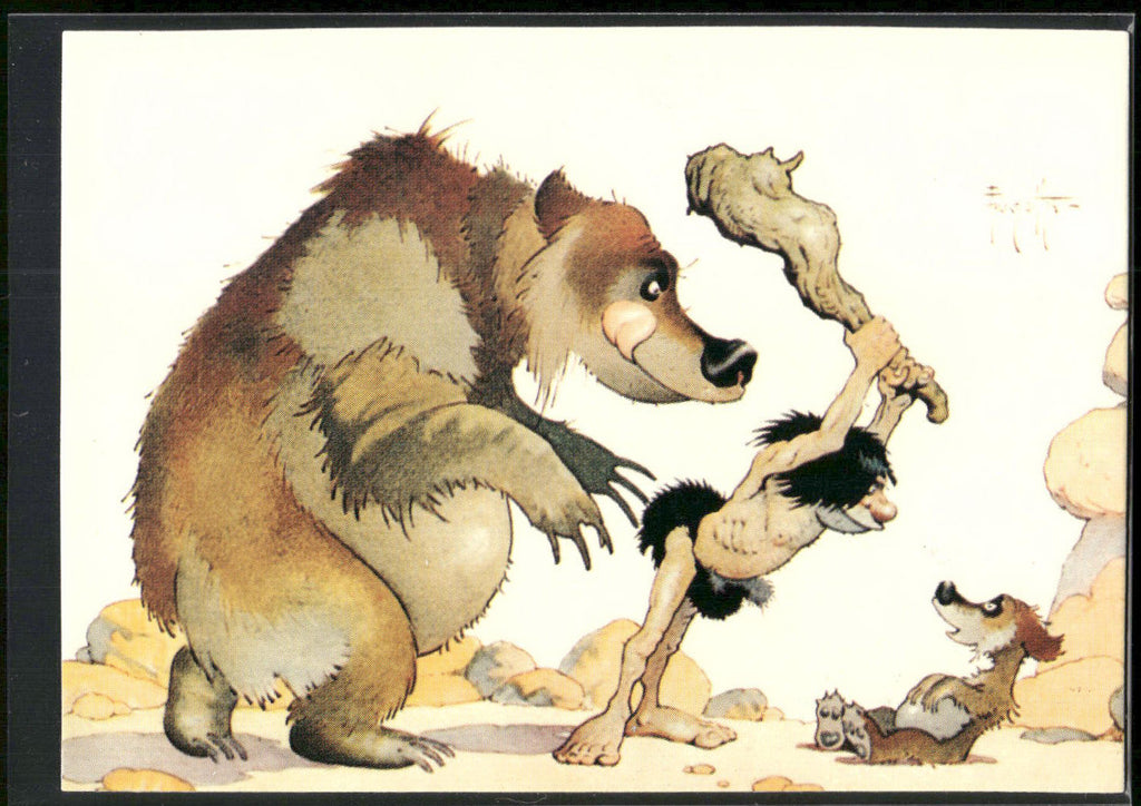 1993 Frazetta II The Legend Continues #31 Bear Watching Caveman Threaten
