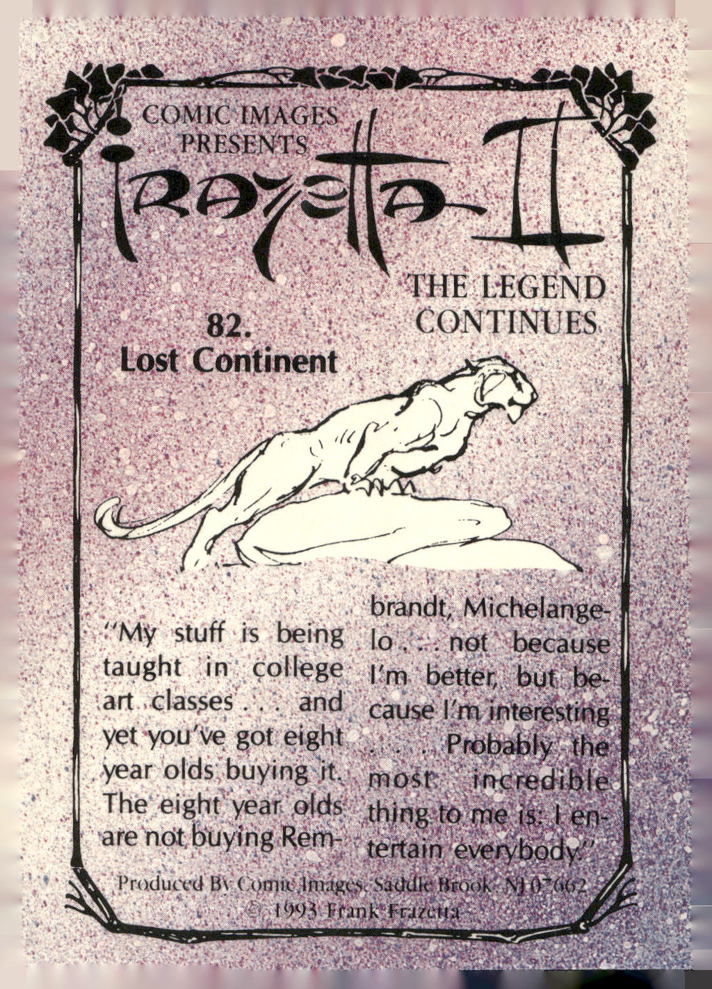 1993 Comic Images Frazetta II The Legend Continues #82 Lost Continent