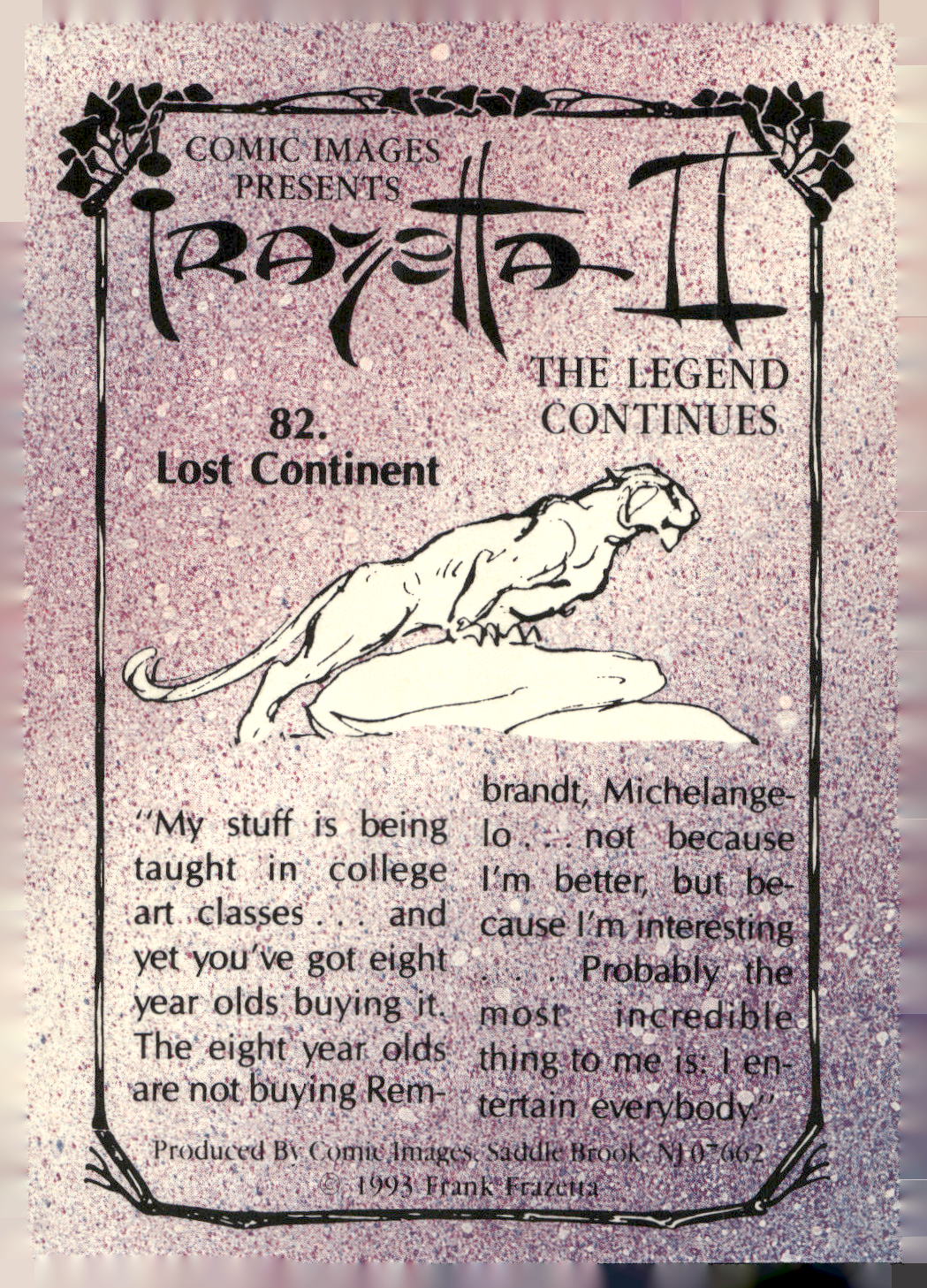 1993 Comic Images Frazetta II The Legend Continues #82 Lost Continent