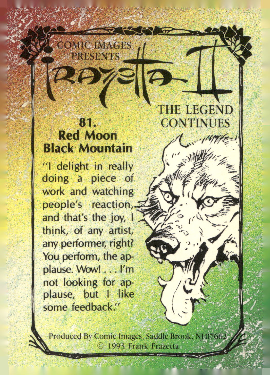 1993 Comic Images Frazetta II The Legend Continues #81 Red Moon Black Mountain