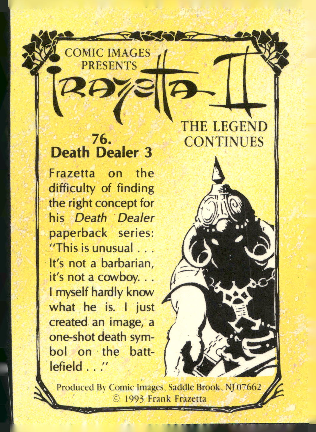 1993 Comic Images Frazetta II The Legend Continues #76 Death Dealer 3