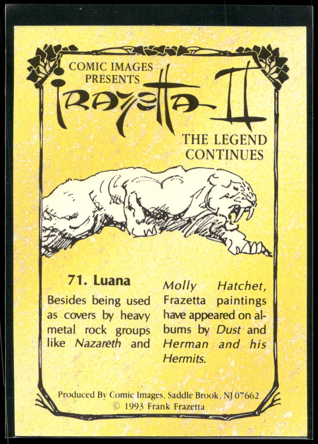 1993 Comic Images Frazetta II The Legend Continues #71 Luana