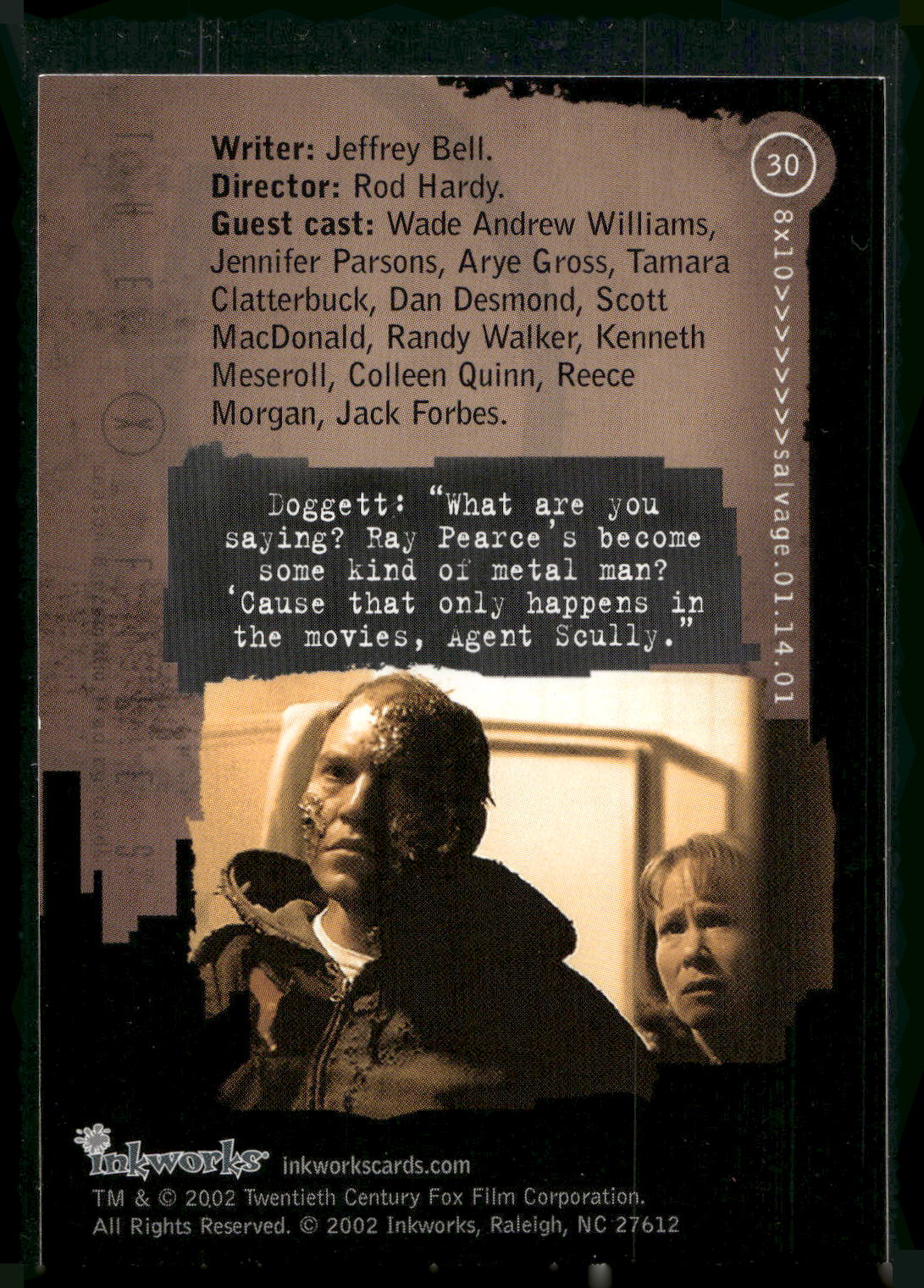 2002 Inkworks X-Files Season 8 #30 8x10 Salvage