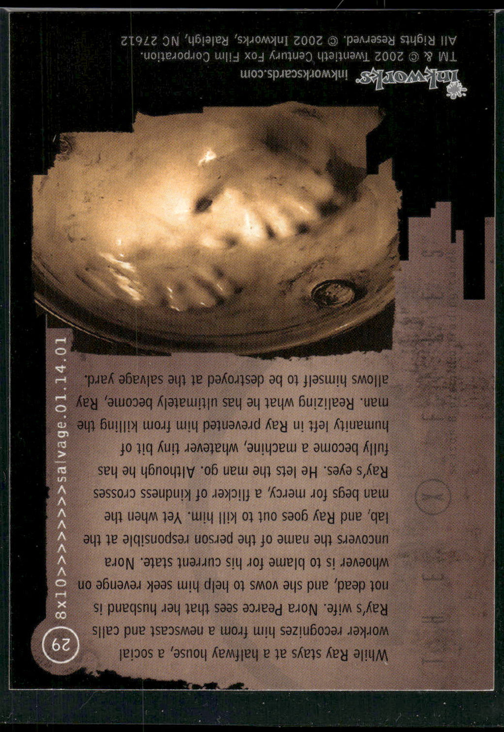 2002 Inkworks X-Files Season 8 #29 8x10 Salvage