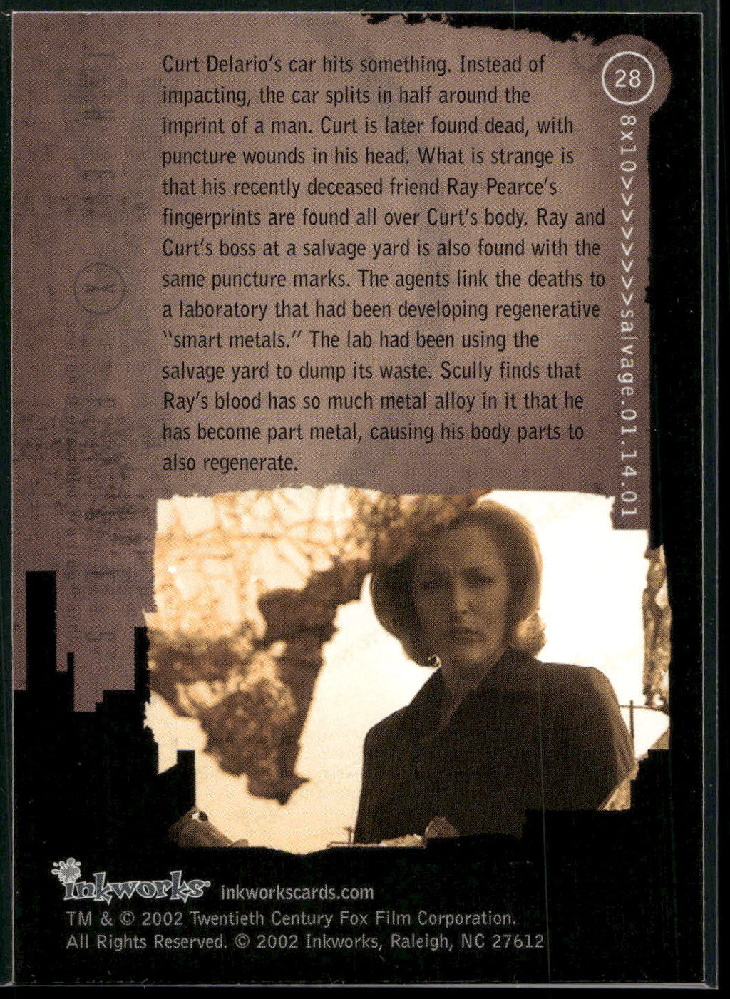 2002 Inkworks X-Files Season 8 #28 8x10 Salvage