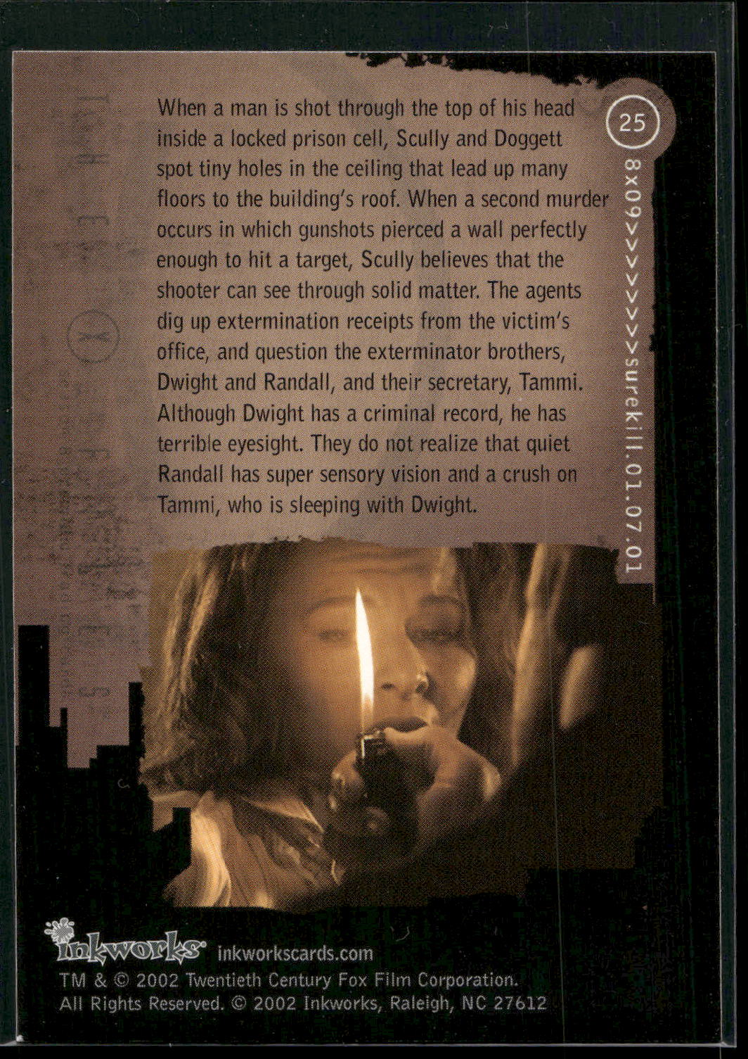 2002 Inkworks X-Files Season 8 #25 8x09 Surekill