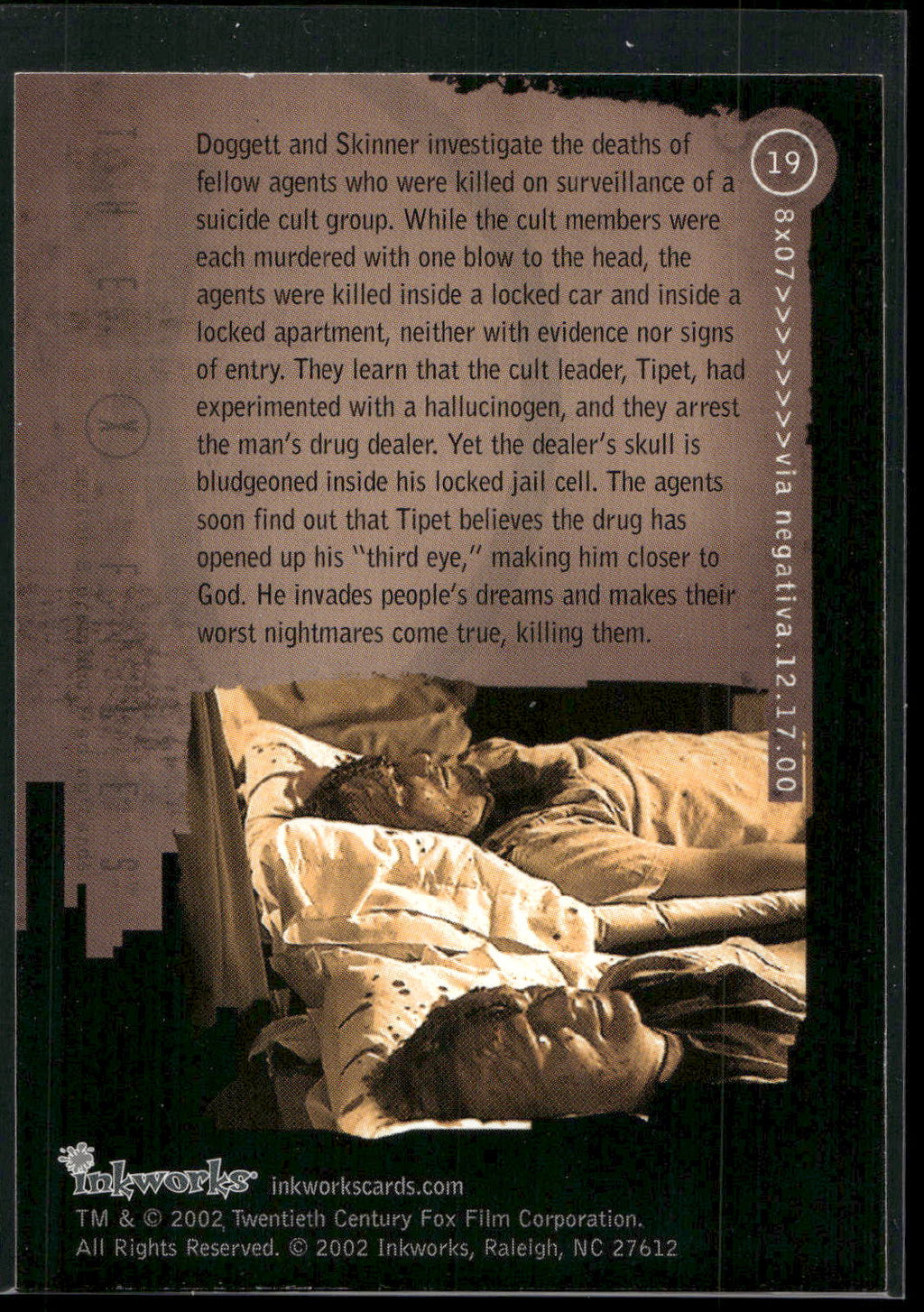 2002 Inkworks X-Files Season 8 #19 8x07 Via Negativa