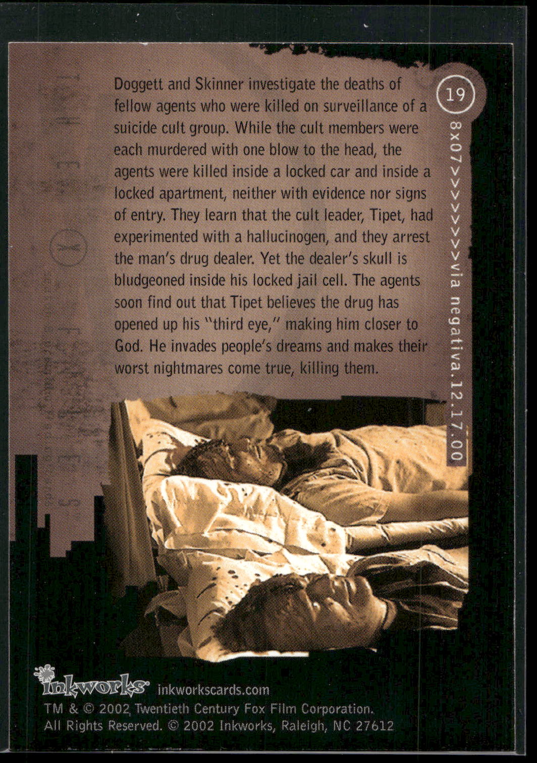 2002 Inkworks X-Files Season 8 #19 8x07 Via Negativa
