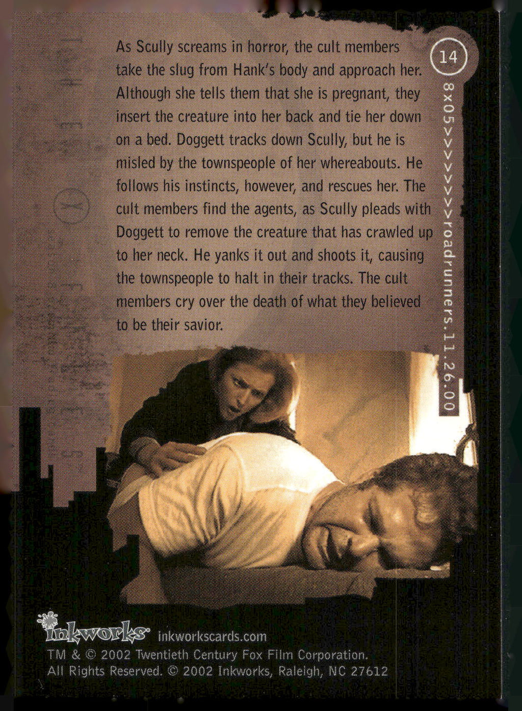2002 Inkworks X-Files Season 8 #14 8x05 Roadrunners
