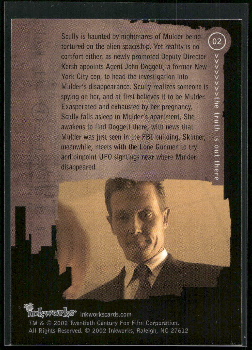 2002 Inkworks X-Files Season 8 #2 8x01 Within