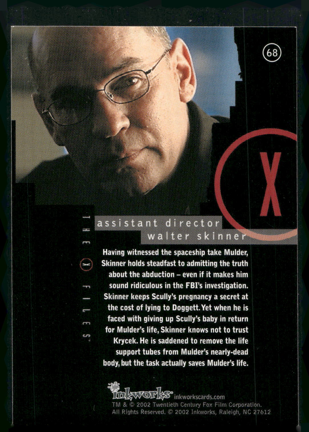 2002 Inkworks X-Files Season 8 #68 Assistant Director Walter Skinner