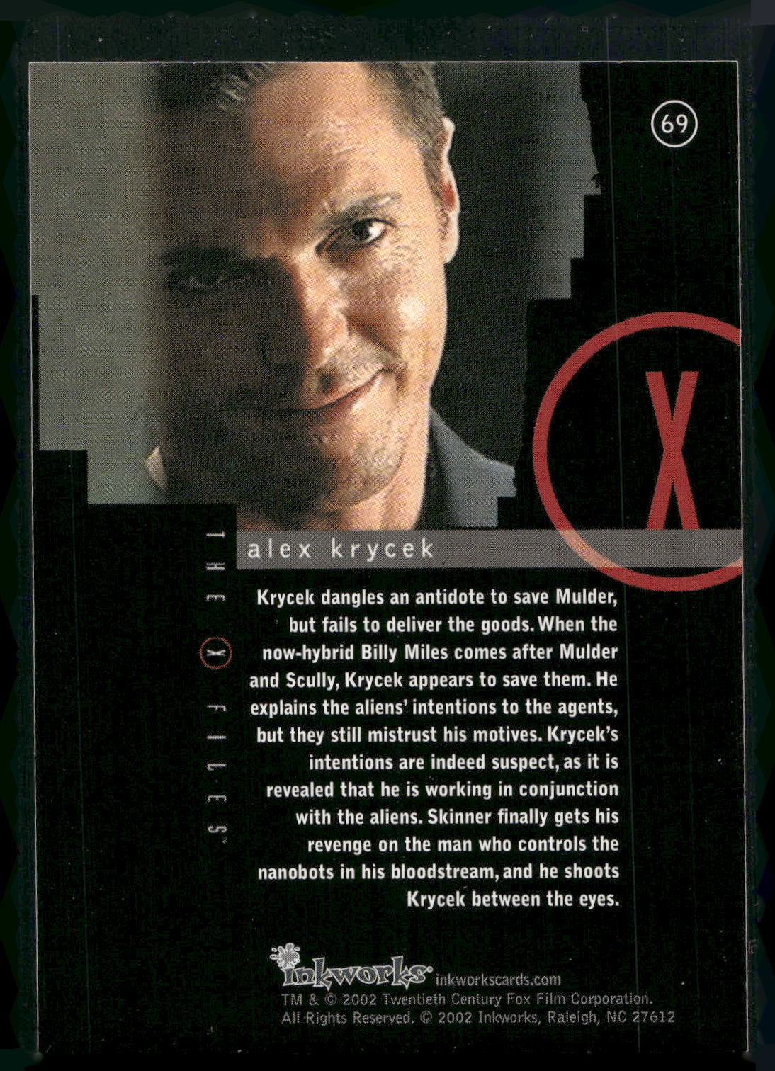 2002 Inkworks X-Files Season 8 #69 Alex Krycek