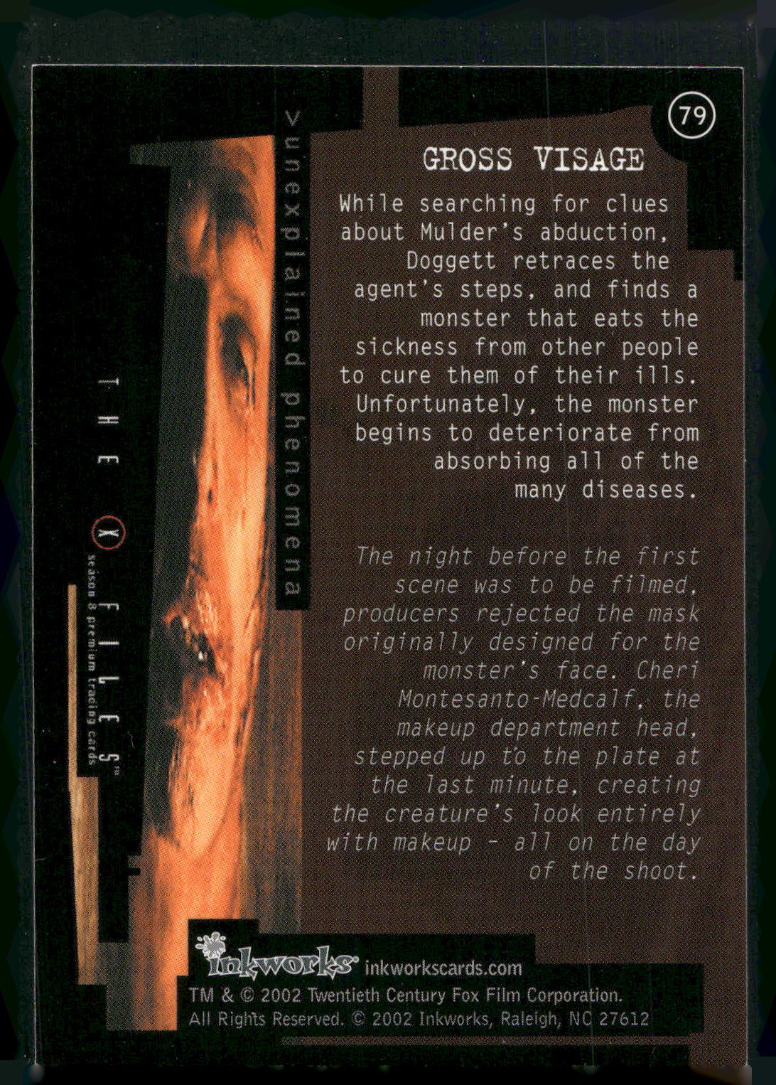 2002 Inkworks X-Files Season 8 #79 Gross Visage