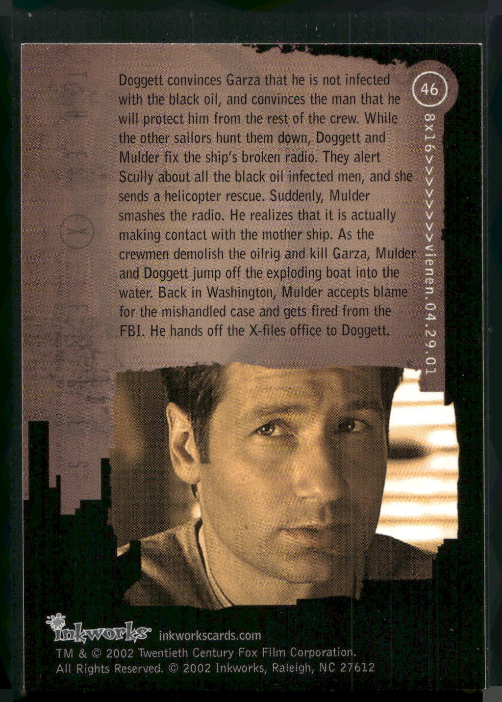 2002 Inkworks X-Files Season 8 #46 8x16 Vienen