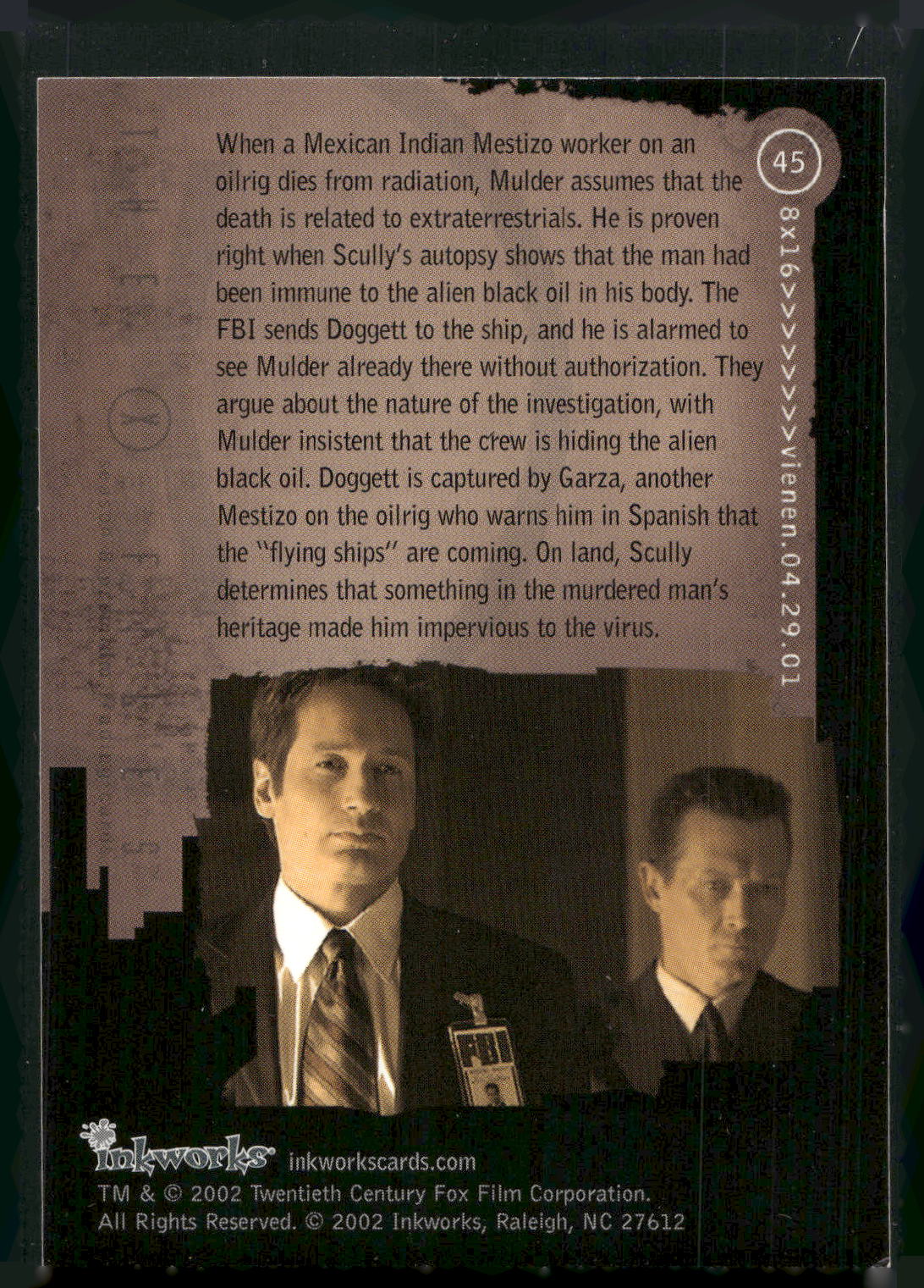 2002 Inkworks X-Files Season 8 #45 8x16 Vienen