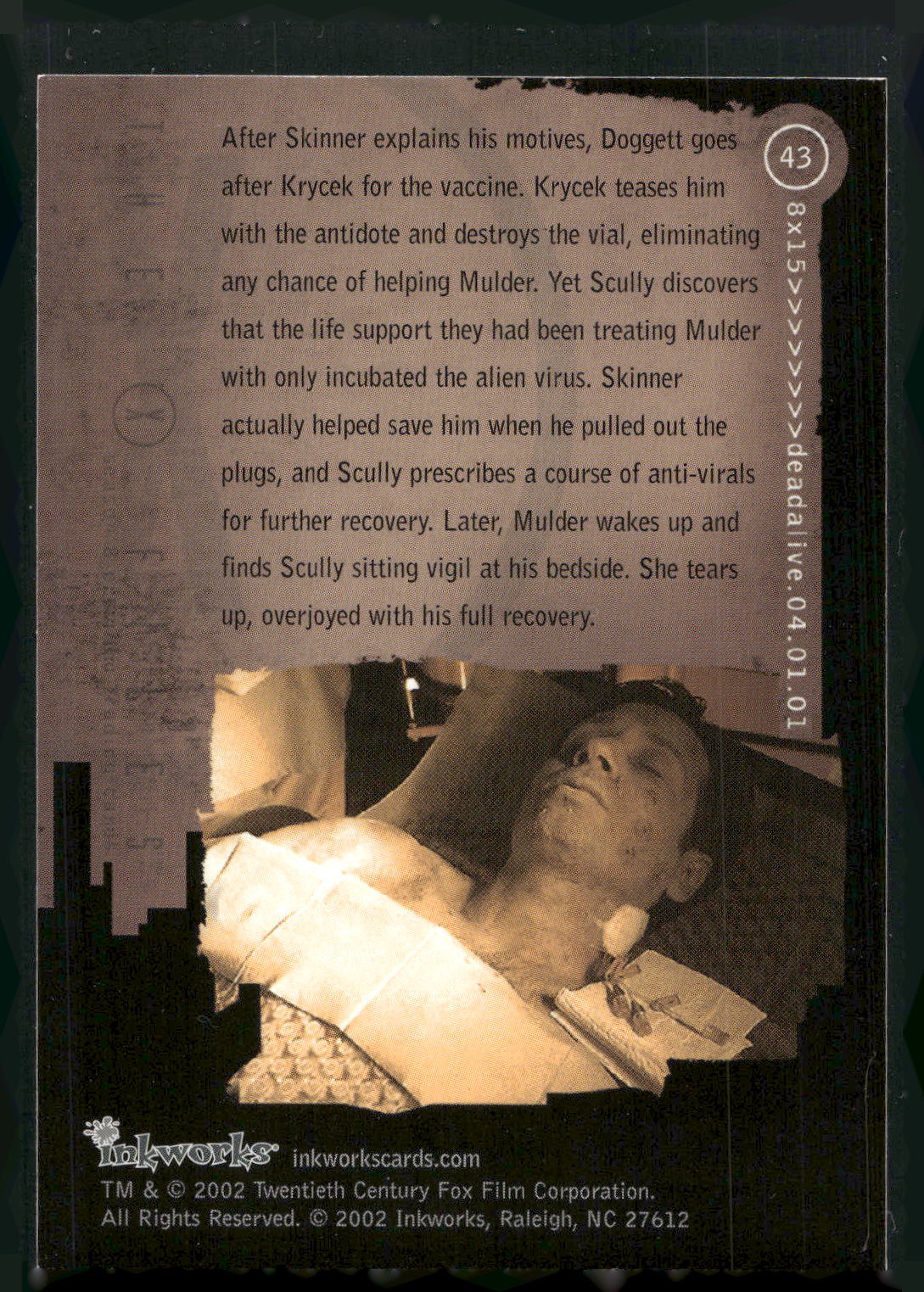 2002 Inkworks X-Files Season 8 #43 8x15 Deadalive