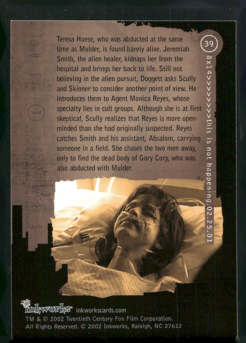 2002 Inkworks X-Files Season 8 #39 8x14 This Is Not Happening