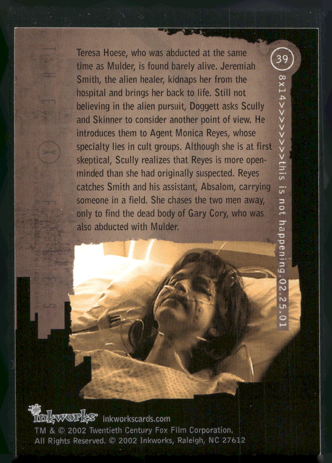 2002 Inkworks X-Files Season 8 #39 8x14 This Is Not Happening
