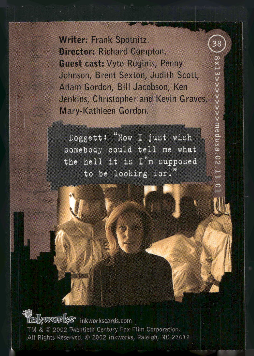 2002 Inkworks X-Files Season 8 #38 8x13 Medusa