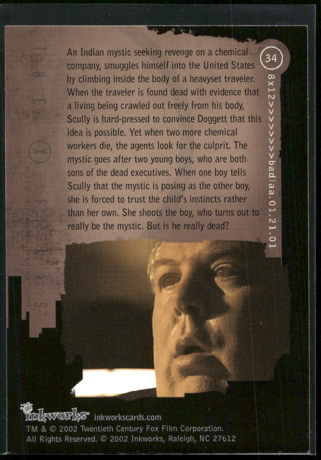 2002 Inkworks X-Files Season 8 #34 8x12 Badlaa