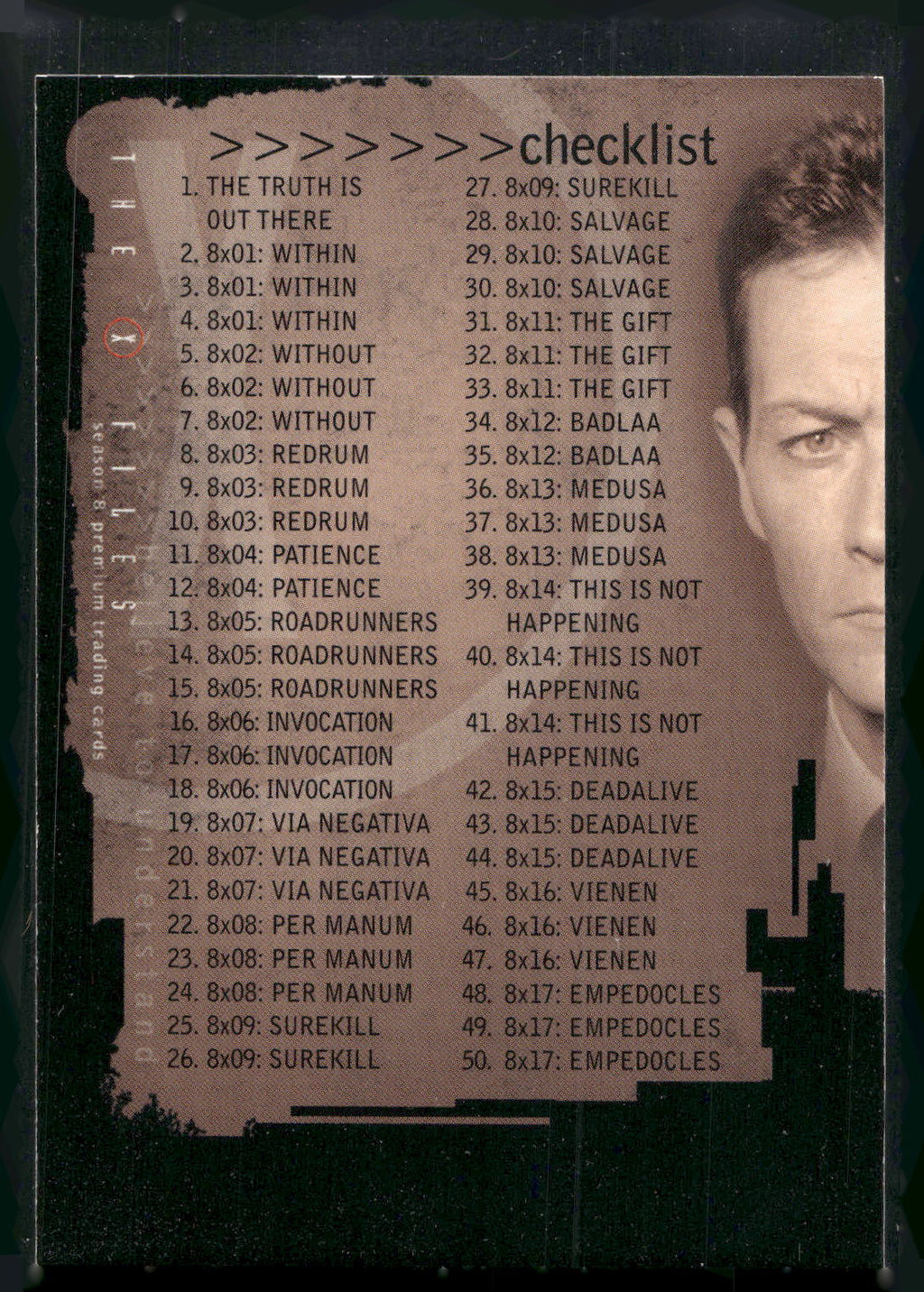 2002 Inkworks X-Files Season 8 #90 Checklist
