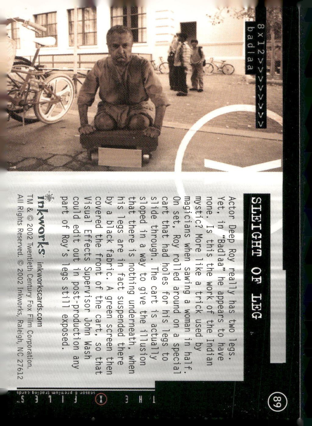 2002 Inkworks X-Files Season 8 #89 Sleight of Leg