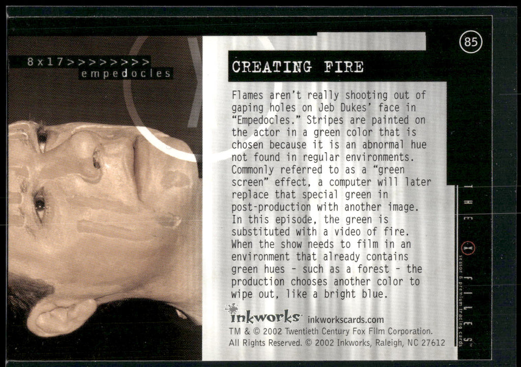 2002 Inkworks X-Files Season 8 #85 Creating Fire