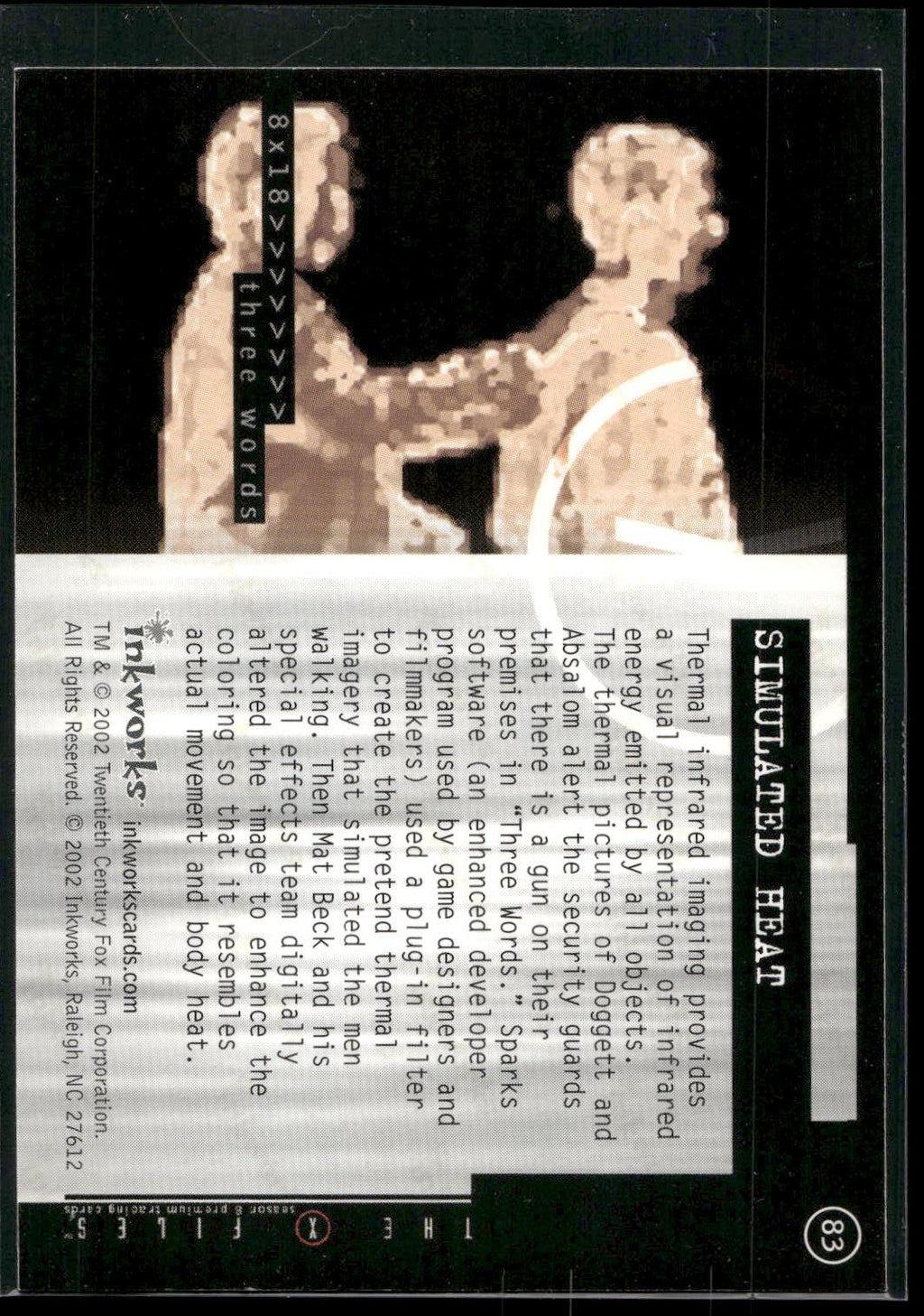 2002 Inkworks X-Files Season 8 #83 Simulated Heat