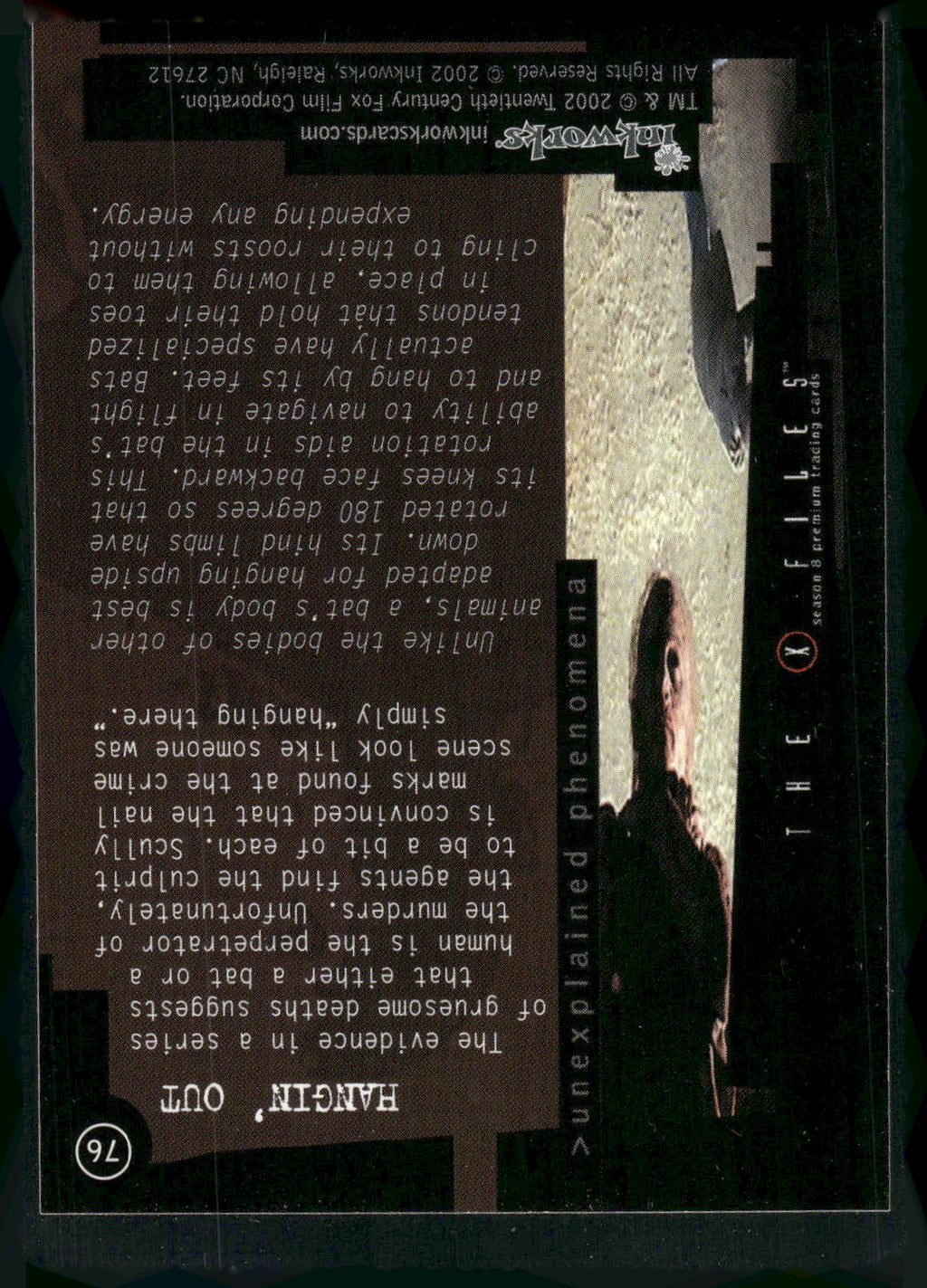 2002 Inkworks X-Files Season 8 #76 Hangin' Out