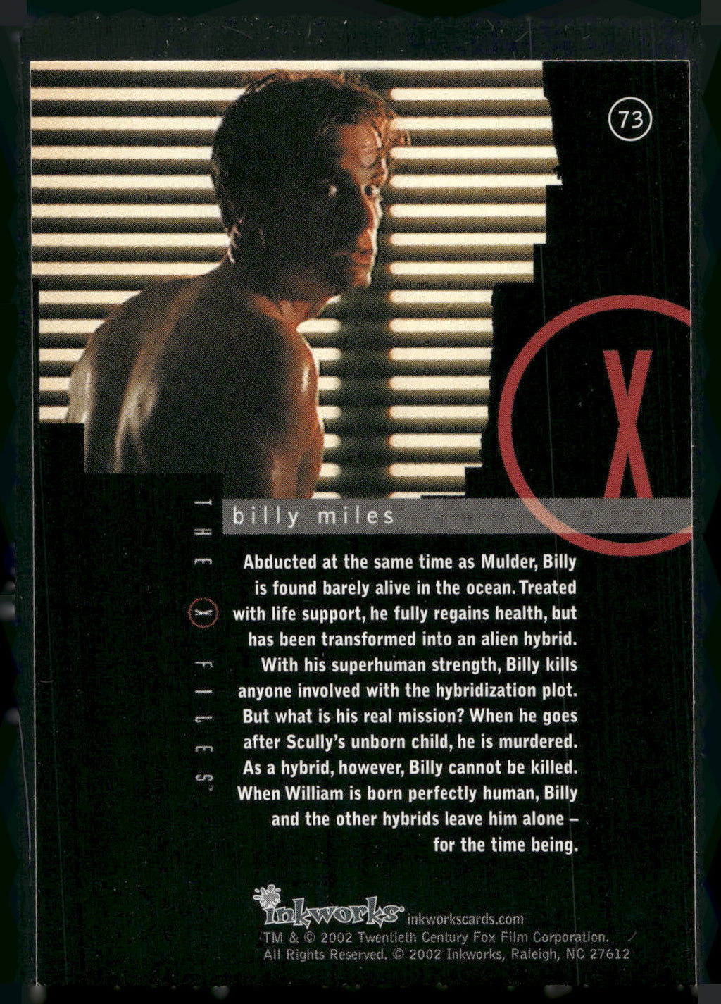 2002 Inkworks X-Files Season 8 #73 Billy Miles