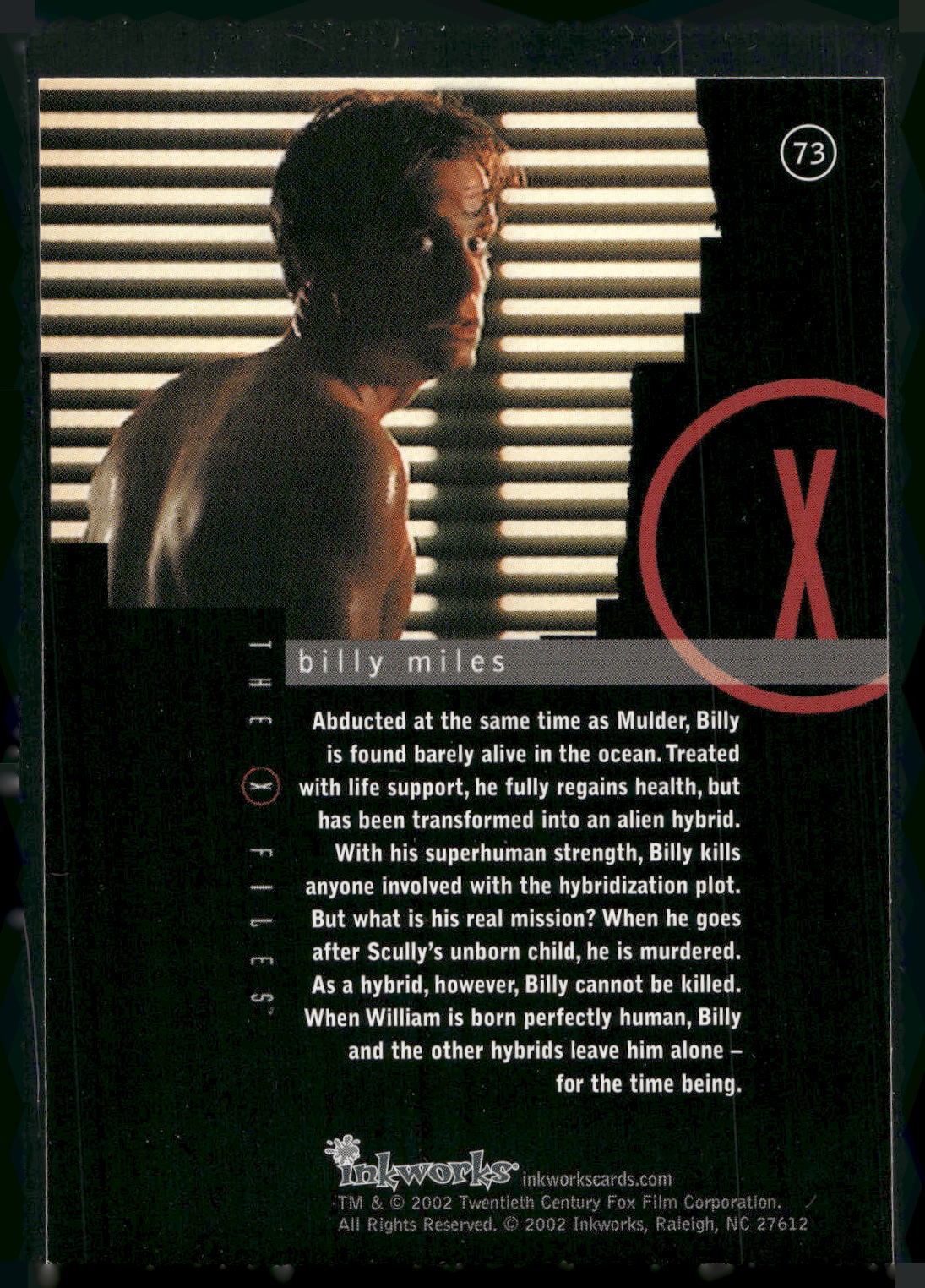 2002 Inkworks X-Files Season 8 #73 Billy Miles