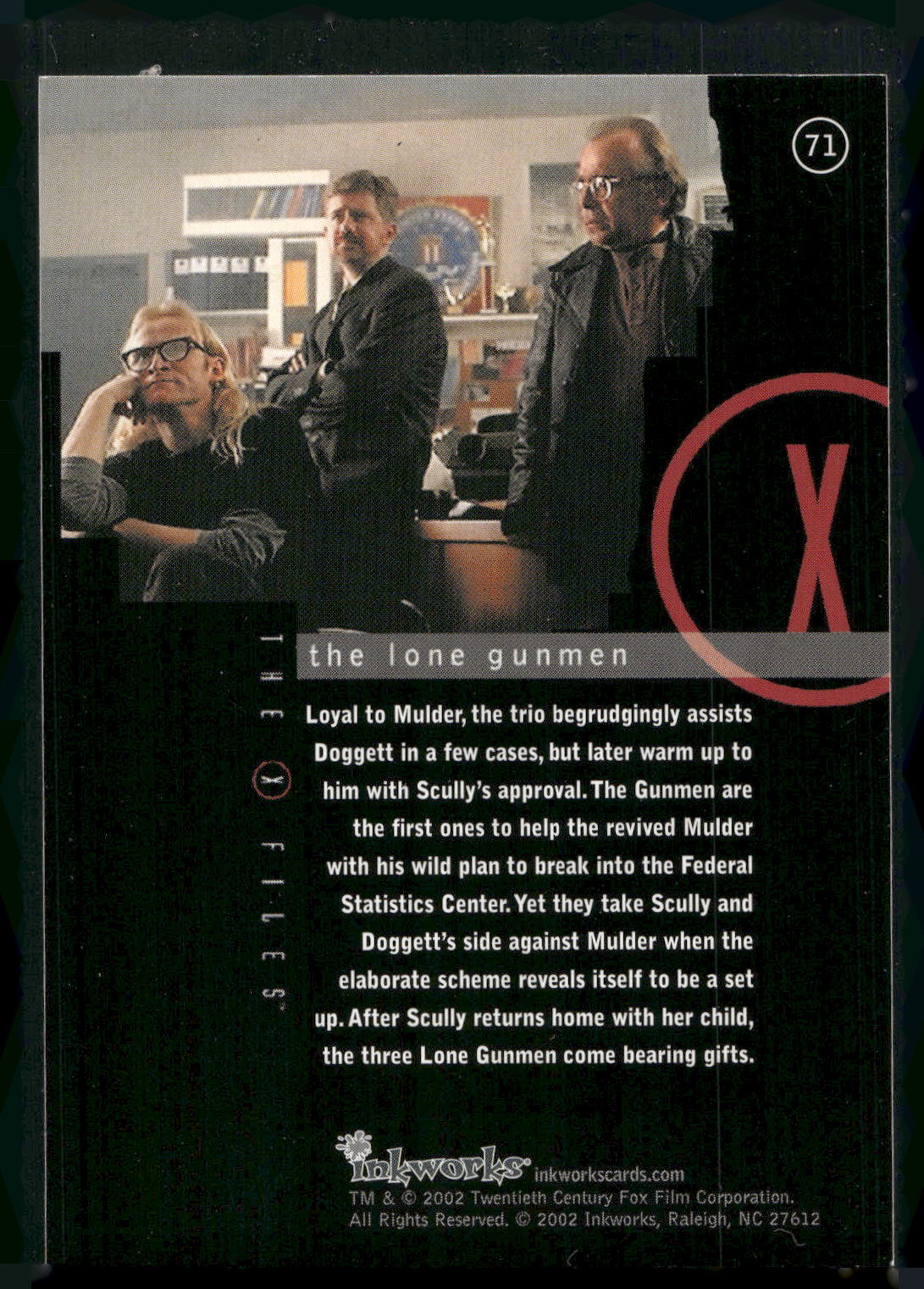2002 Inkworks X-Files Season 8 #71 The Lone Gunmen