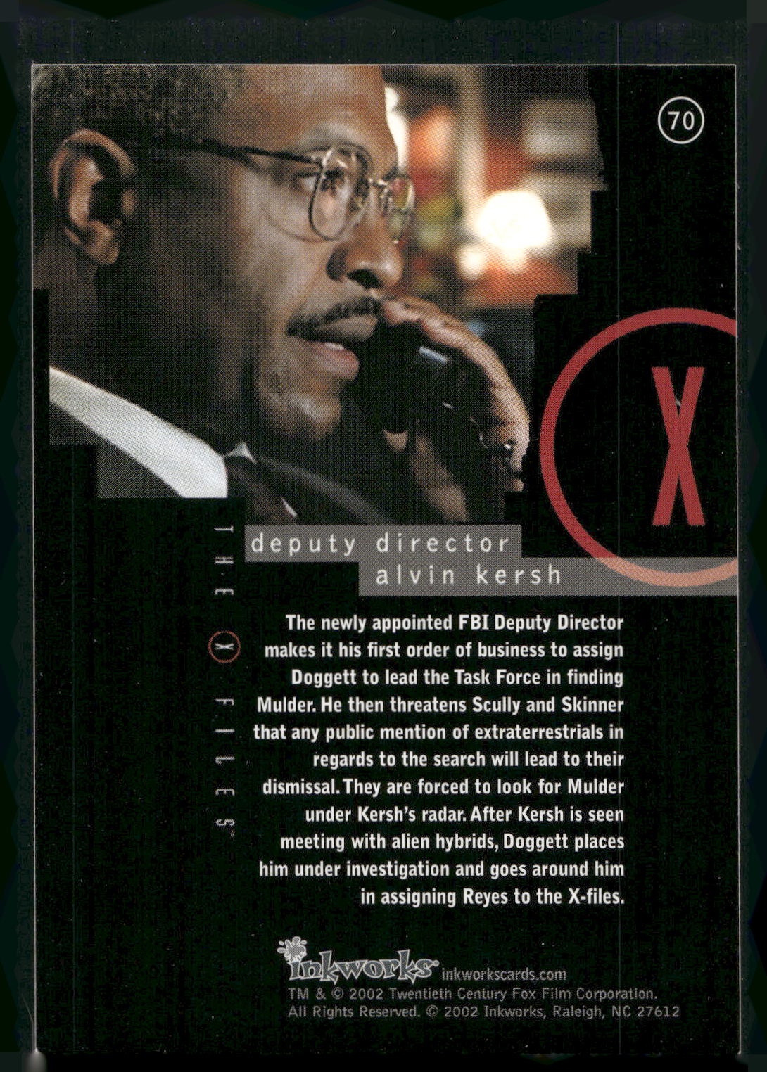 2002 Inkworks X-Files Season 8 #70 Deputy Director Alvin Kersh