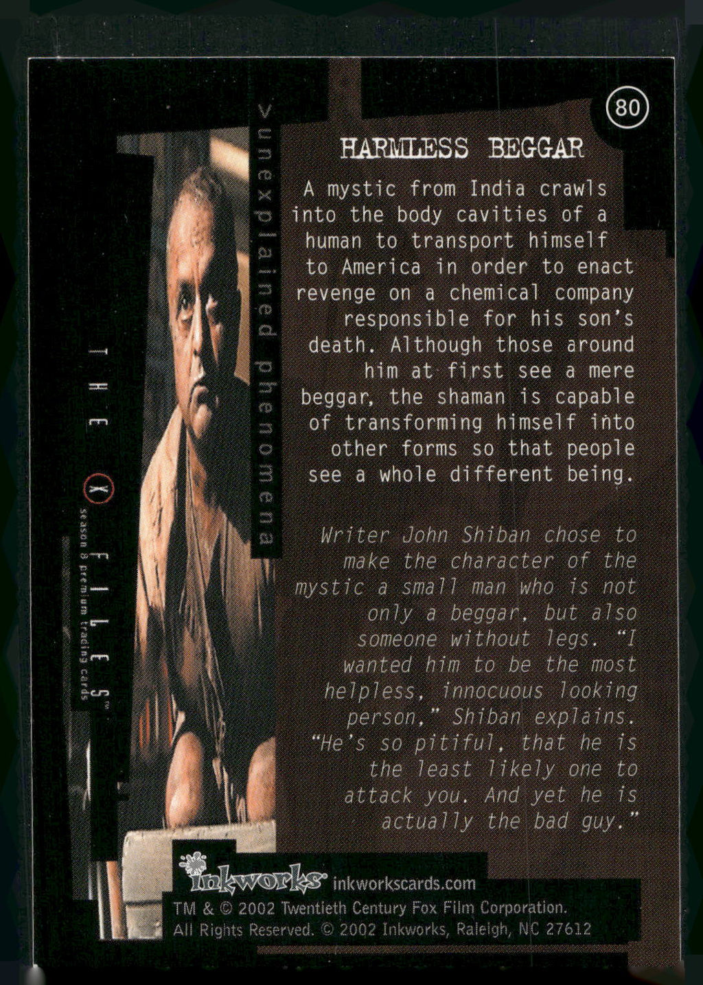 2002 Inkworks X-Files Season 8 #80 Harmless Beggar