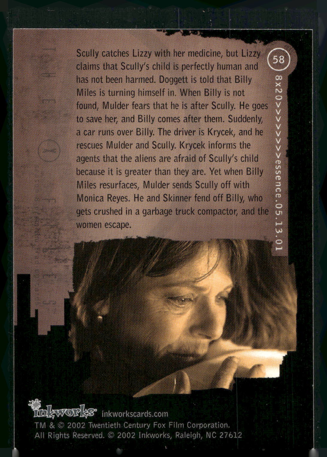 2002 Inkworks X-Files Season 8 #58 8x20 Essence