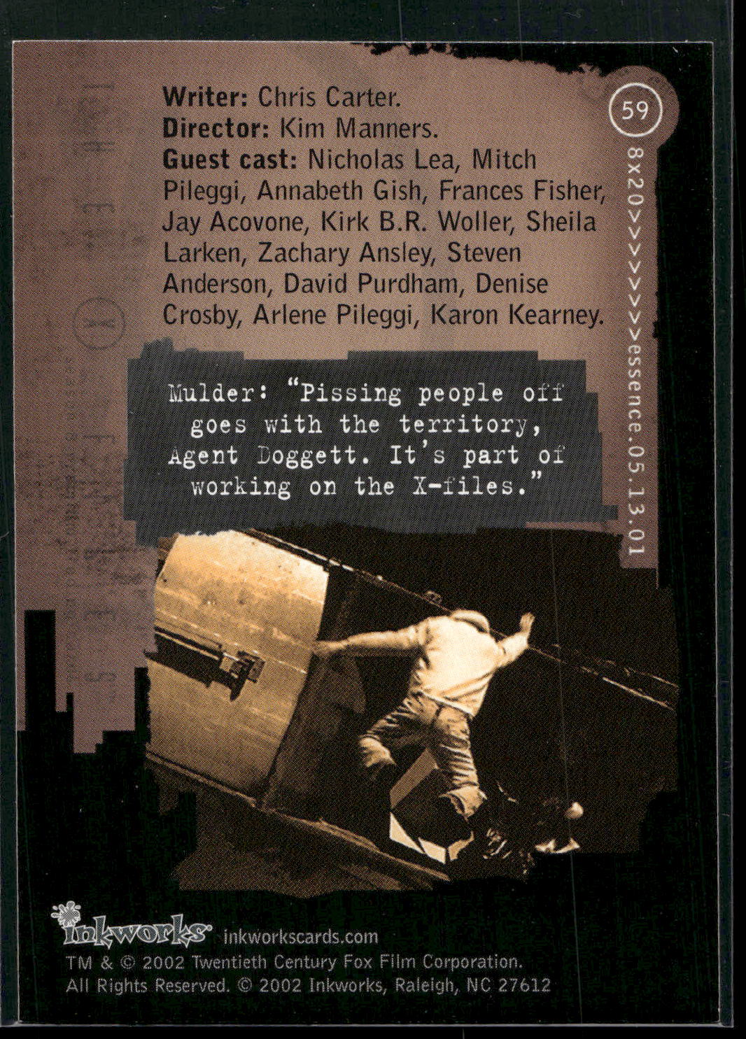 2002 Inkworks X-Files Season 8 #59 8x20 Essence